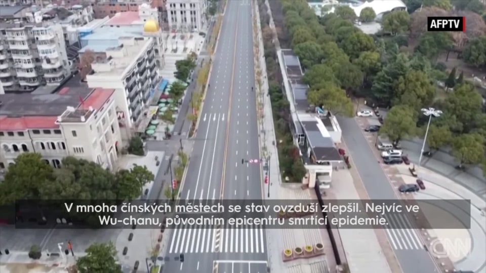 Epidemie koronaviru v Číně přispěla ke zlepšení kvality ovzduší (zdroj: CNN, CCTV, AFPTV, NASA, CHAS POPE, CREA/WIND, Clean Air Network)